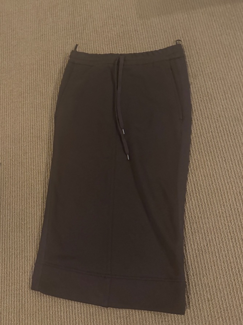 Women’s Midi Pencil Skirt with Drawstring Waist in Dark Brown